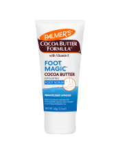 Exfoliate and soften extremely rough, callused feet with Palmer’s Cocoa Butter Formula Foot Magic Foot Scrub, crafted with rich, moisturizing Cocoa Butter, soothing Peppermint Oil and natural exfoliating Walnut Shell Extract. Buffs away dead skin to soften and smooth even the roughest, most callused skin.  

Usage instructions:
Step1: Exfoliate feet with Palmer’s Foot Magic Scrub. 
Step 2: Apply a generous amount of Foot Magic Cream all over feet. 
Step 3: Apply Foot Magic Heel Repair on callused areas and cracks. For an overnight treatment, apply before bed and cover feet with socks. 

Suitable for Vegans.