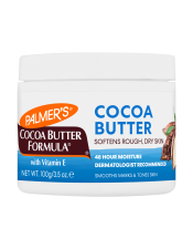 Soften and smooth extremely rough, dry skin with Palmer’s Cocoa Butter Formula Original Solid, crafted with intensively moisturising Cocoa Butter and Vitamin E. This unique concentrated solid melts into skin to lock in moisture.
Cocoa Butter (Theobroma Cacao): Naturally harvested from cocoa beans, cocoa butter is a rich, nutrient-packed super ingredient loaded with antioxidant CMPs (Cocoa Mass Polyphenols) for superior skin care and moisture barrier protection. 
Smoothes marks & tones skin
48-hour moisture 
Usage Instructions: Apply to moisture-thirsty skin. Can be used as an overnight treatment. Check our #Jar101 PAGE for uses and tips
 
Suitable for Vegans.