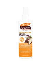 Palmer's Cocoa Butter Formula Length Retention range with Biotin, fully strengthens hair with powerhouse natural protectants that help block brittleness, breakage and split ends to support optimal length.
Instantly eliminates knots and tangles
Protects from splits and breakage
Improves manageability and shine
Leaves hair silky, smooth, and ready for styling
Suitable for Vegans 
DIRECTIONS: After shampooing and conditioning with Palmer’s Cocoa Butter Formula Length Retention, apply directly onto damp hair in even sections. Comb through from root to tip. Can also be applied on dry hair to add additional moisture.
RECOMMENDATIONS: Use the entire Palmer’s Cocoa Butter Formula Length Retention range to help improve hair and scalp’s overall health and beauty.