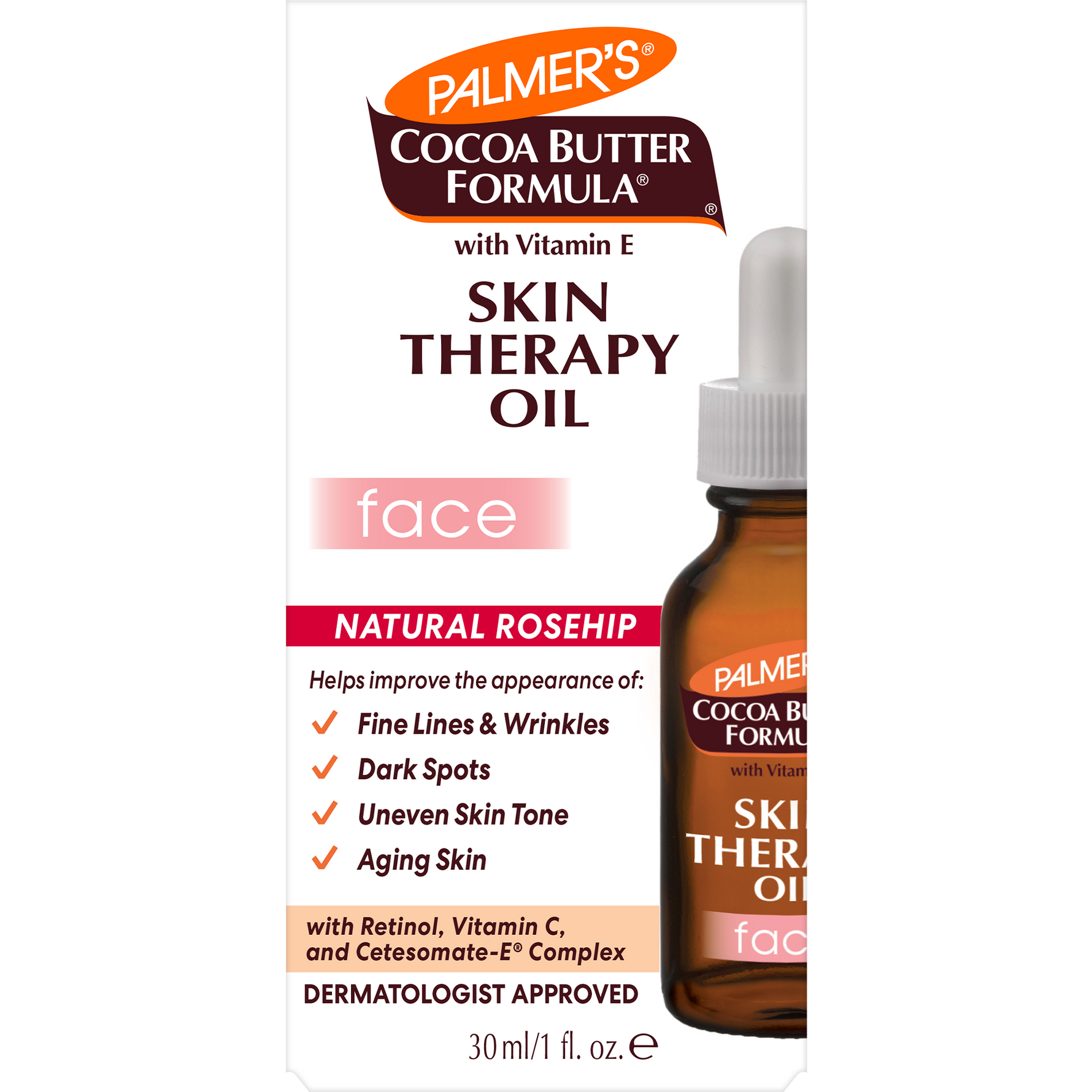 Palmer's Cocoa Butter Formula Skin Therapy Oil packaging on a white background